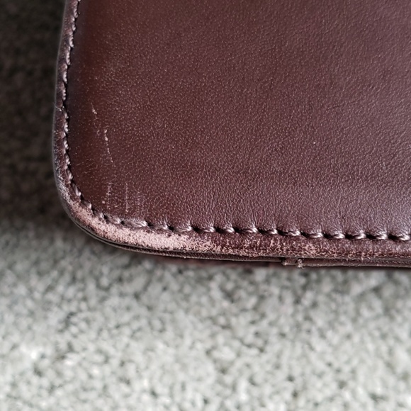 Gently used Calvin Klein brown leather briefcase - Picture 2 of 8